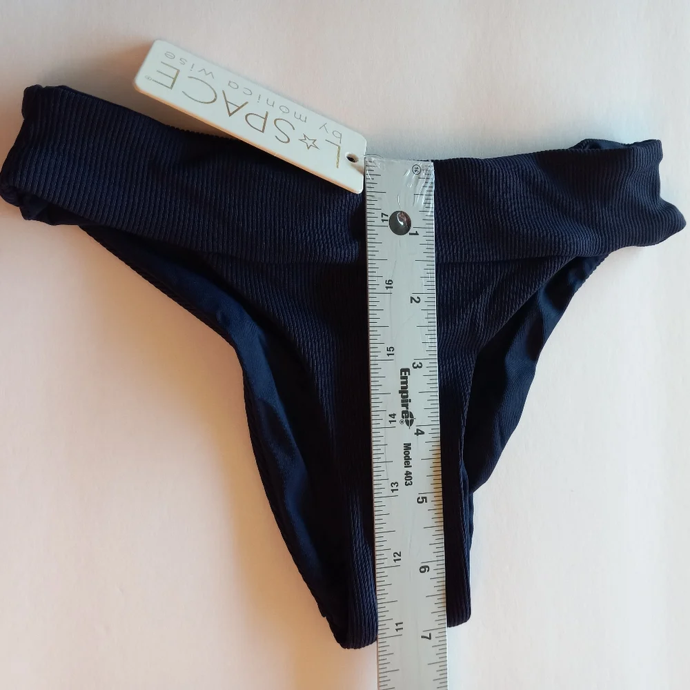 L*Space Veronica Classic Ribbed Swim Bottoms in Midnight Blue